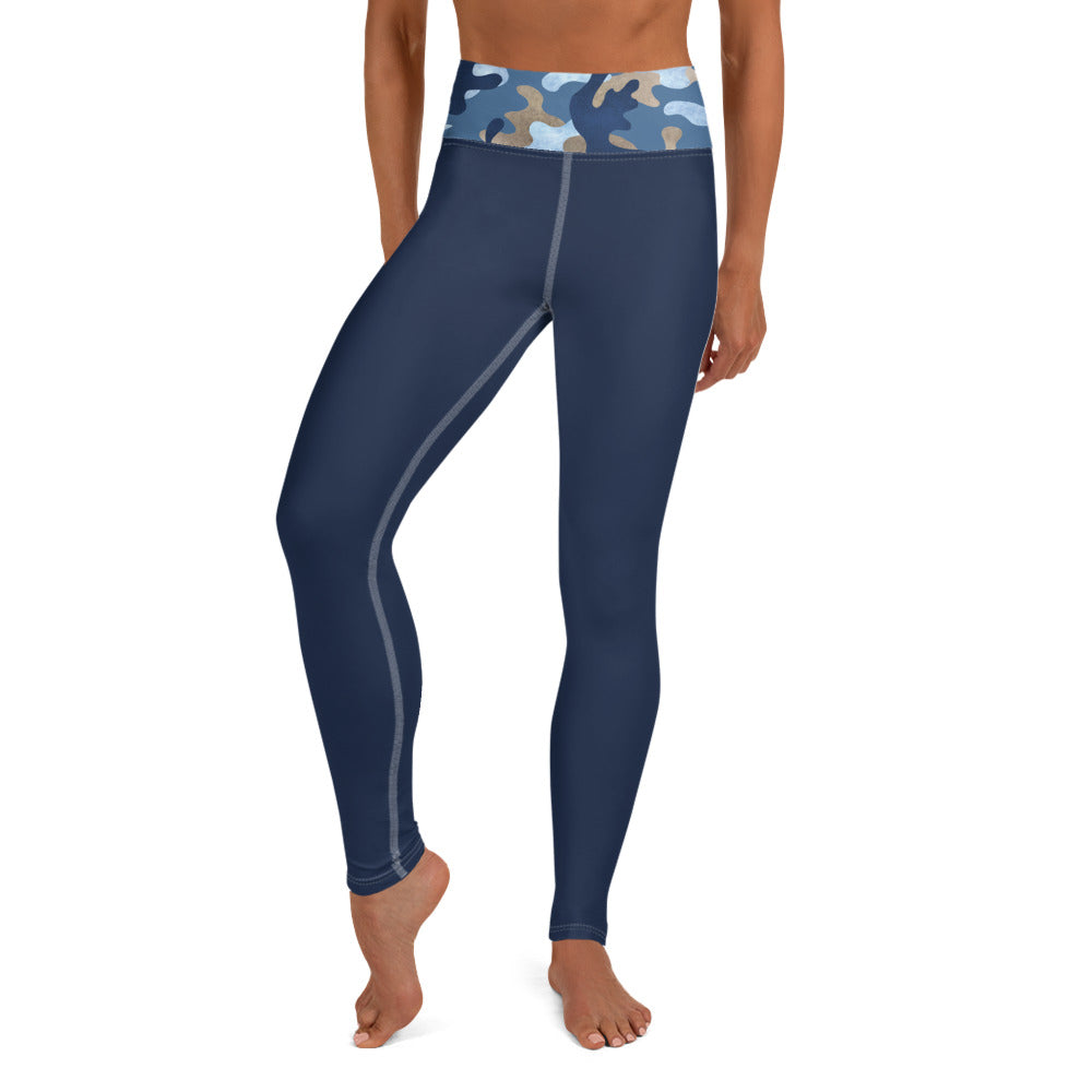 Yoga Pants Navy w/ blue & tan Camo