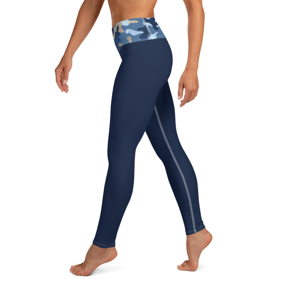 Yoga Pants Navy w/ blue & tan Camo