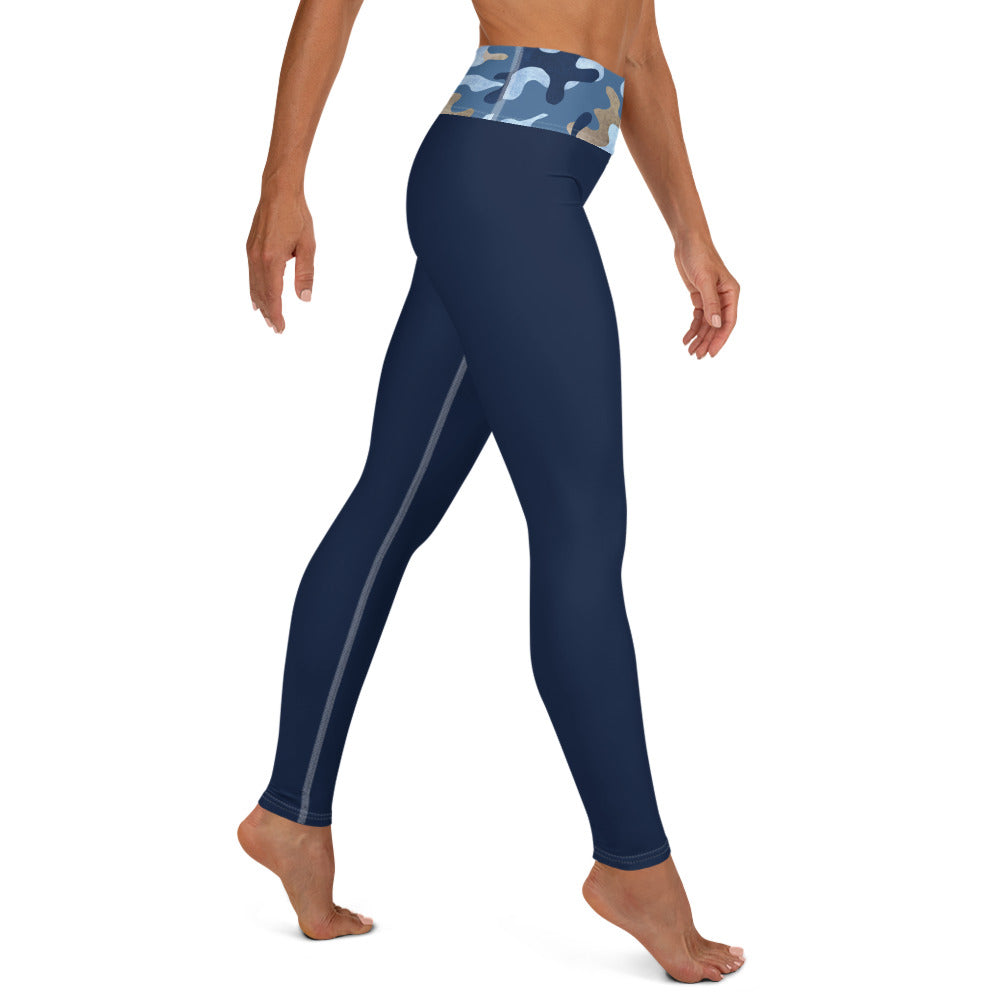 Yoga Pants Navy w/ blue & tan Camo